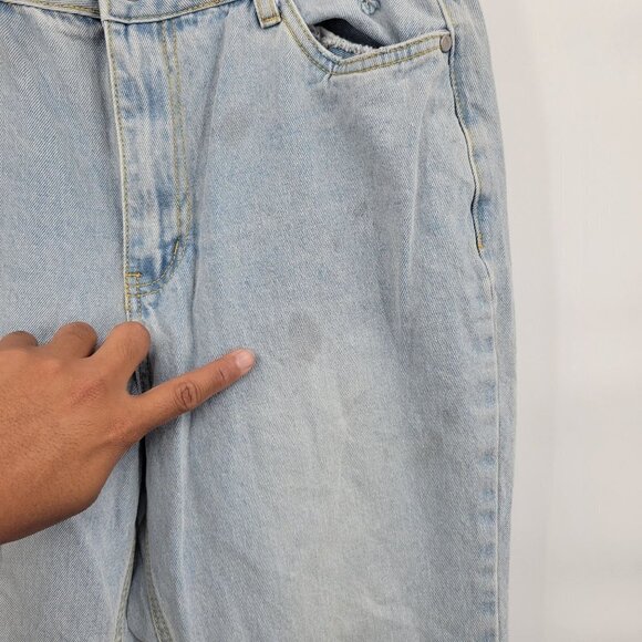 Avec Les Filles Split Frayed Hem Bootcut Jeans Hi-Rise 100% Cotton Womens 30 - Picture 4 of 16